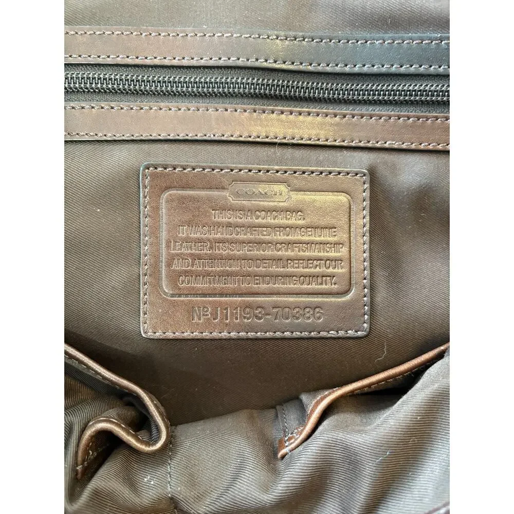 Coach Harrison Men's Leather Messenger Bag Cognac Brown Crossbody 70386